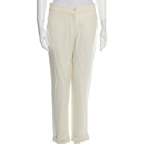 New Etro Milano Straight Leg Mid-Rise Off-White Trouser Pants NWT 42 IT/6 US - Picture 5 of 7